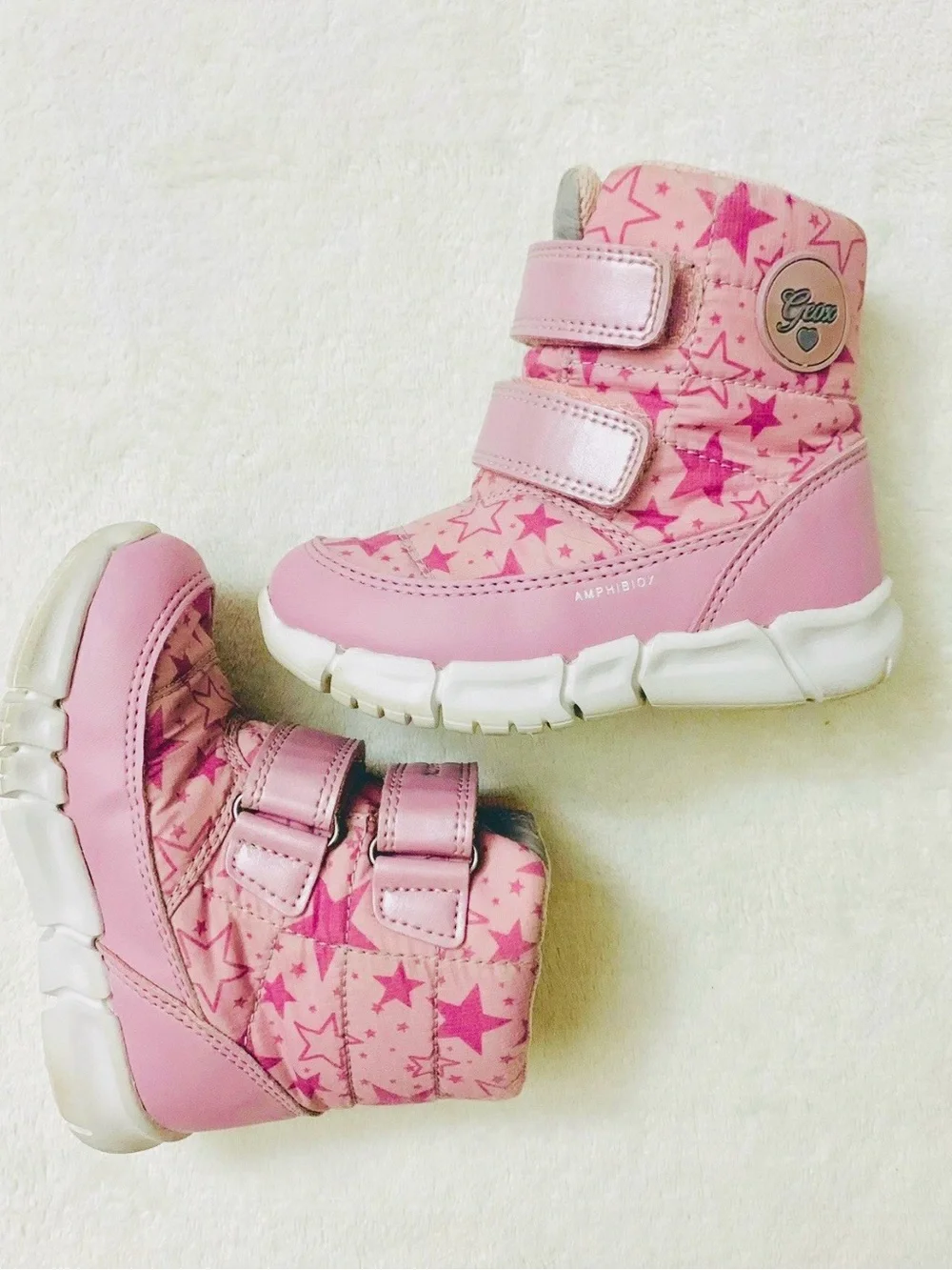 GEOX Girl Waterproof Boots Amphibiox Technology Size US 7 Excellent Condition